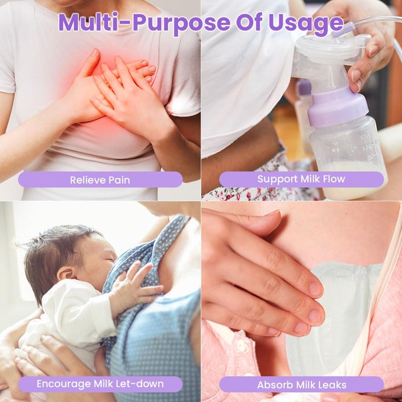 CONBELLA 2 Larger Breast Ice Packs with Soft Covers and 6 Breast Pads for Leaking Milk, Hot and Cold Breast Therapy Packs, Breastfeeding Essentials for Relief of Clogged Ducts, Nipple Pain, Engorgement - Image 3